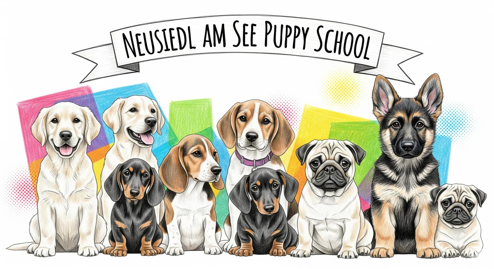 Welpen lernen Kommunikation in der Hundeschule